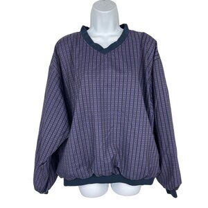 Forresters Purple Plaid Performance Outerwear Pullover Windbreaker Size L
